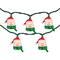 10 Count Snowman Heads with Scarves Christmas Light Set 7.5ft Green Wire